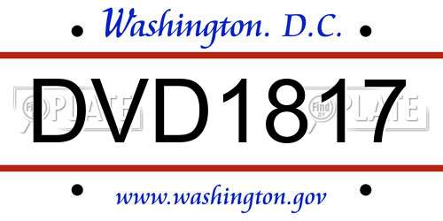 DVD1817 District Of Columbia License Plate