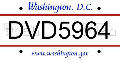 DVD5964 District Of Columbia License Plate