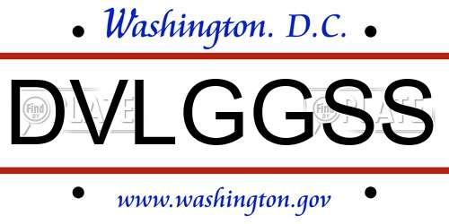 DVLGGSS District Of Columbia License Plate
