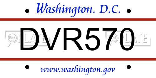 DVR570 District Of Columbia License Plate