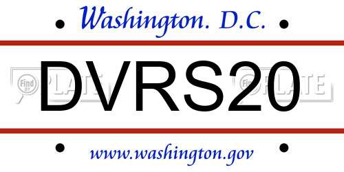 DVRS20 District Of Columbia License Plate