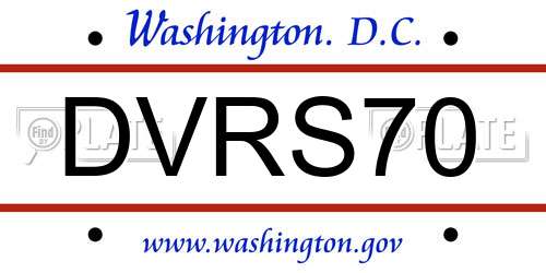 DVRS70 District Of Columbia License Plate