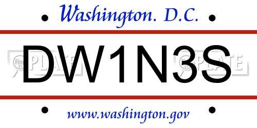 DW1N3S District Of Columbia License Plate