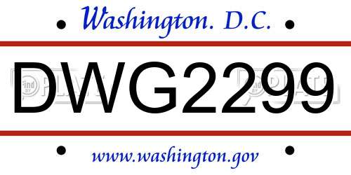 DWG2299 District Of Columbia License Plate
