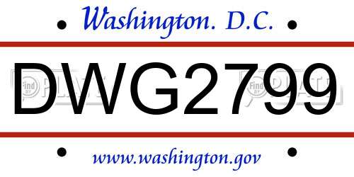DWG2799 District Of Columbia License Plate