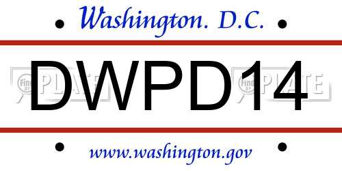 DWPD14 District Of Columbia License Plate