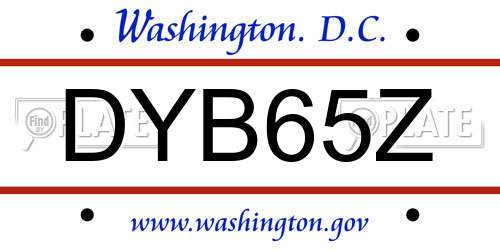 DYB65Z District Of Columbia License Plate
