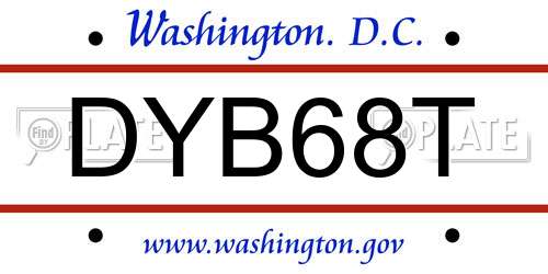 DYB68T District Of Columbia License Plate