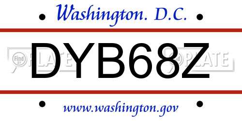 DYB68Z District Of Columbia License Plate