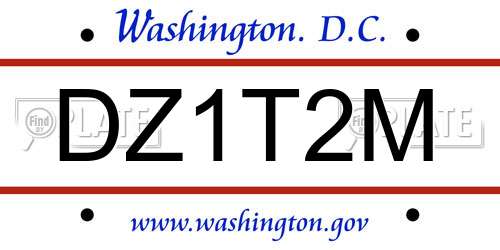 DZ1T2M District Of Columbia License Plate