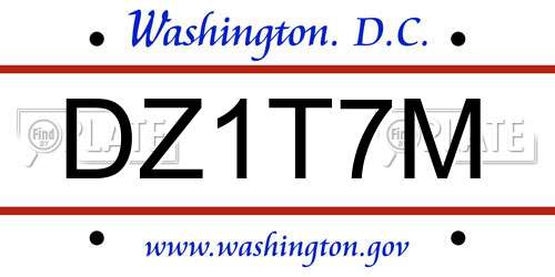 DZ1T7M District Of Columbia License Plate