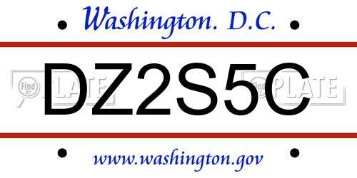 DZ2S5C District Of Columbia License Plate