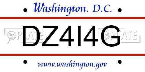 DZ4I4G District Of Columbia License Plate
