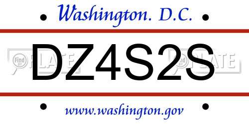 DZ4S2S District Of Columbia License Plate