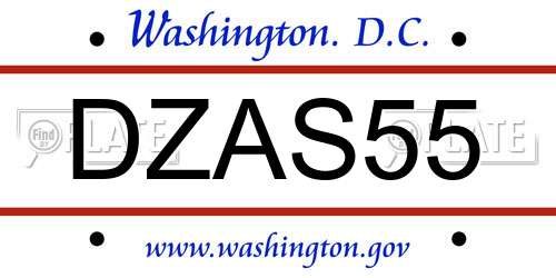 DZAS55 District Of Columbia License Plate