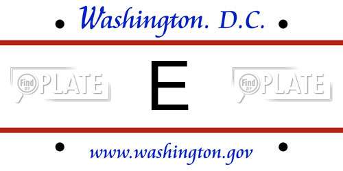 E District Of Columbia License Plate