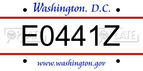 E0441Z District Of Columbia License Plate