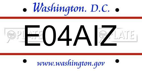 E04AIZ District Of Columbia License Plate