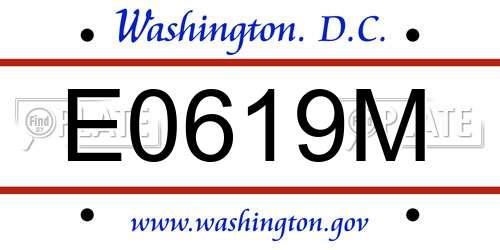 E0619M District Of Columbia License Plate