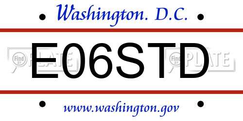 E06STD District Of Columbia License Plate