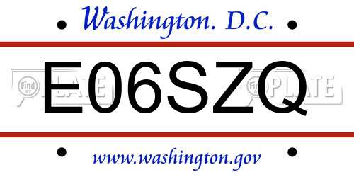 E06SZQ District Of Columbia License Plate