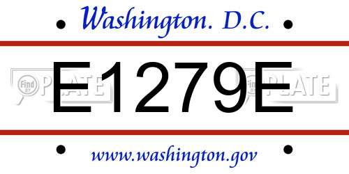 E1279E District Of Columbia License Plate