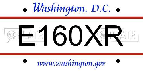 E160XR District Of Columbia License Plate