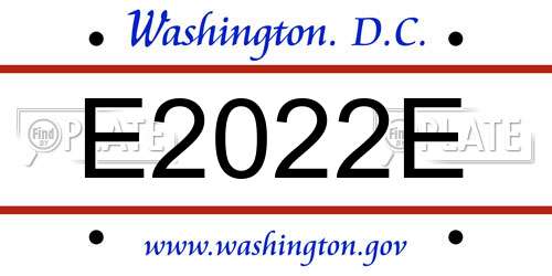 E2022E District Of Columbia License Plate