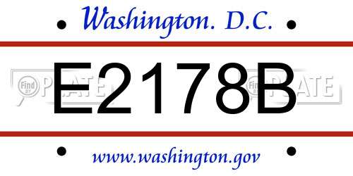E2178B District Of Columbia License Plate