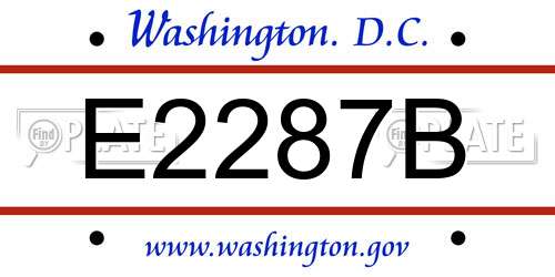 E2287B District Of Columbia License Plate