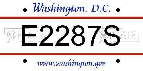 E2287S District Of Columbia License Plate