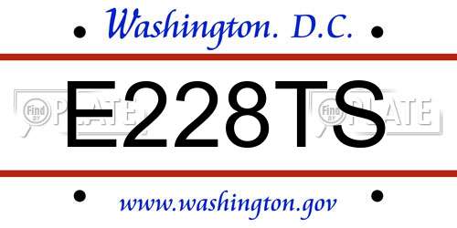 E228TS District Of Columbia License Plate