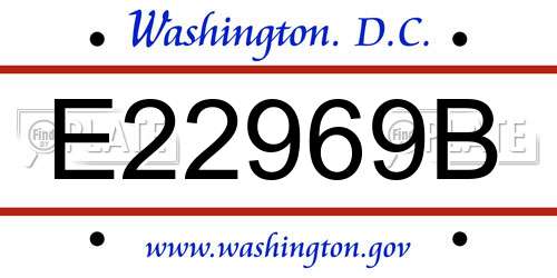 E22969B District Of Columbia License Plate