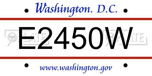 E2450W District Of Columbia License Plate