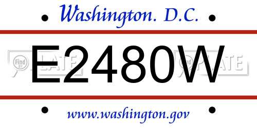 E2480W District Of Columbia License Plate