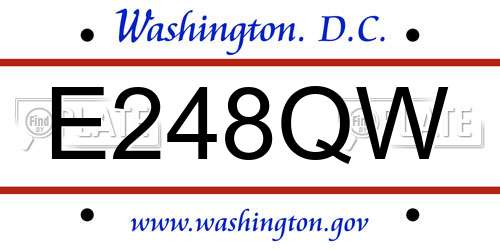 E248QW District Of Columbia License Plate