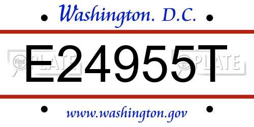 E24955T District Of Columbia License Plate