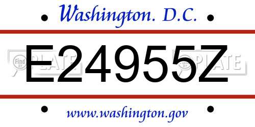 E24955Z District Of Columbia License Plate