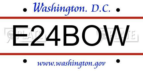 E24BOW District Of Columbia License Plate