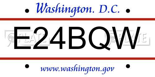 E24BQW District Of Columbia License Plate