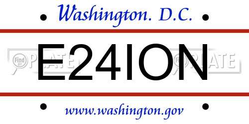 E24ION District Of Columbia License Plate