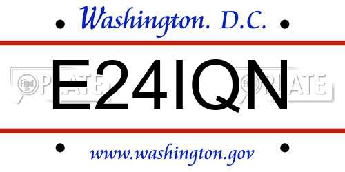 E24IQN District Of Columbia License Plate