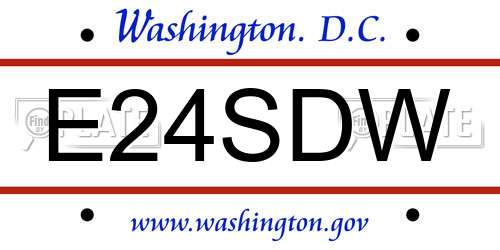 E24SDW District Of Columbia License Plate