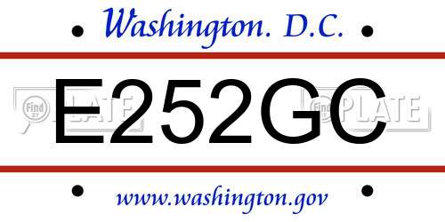 E252GC District Of Columbia License Plate