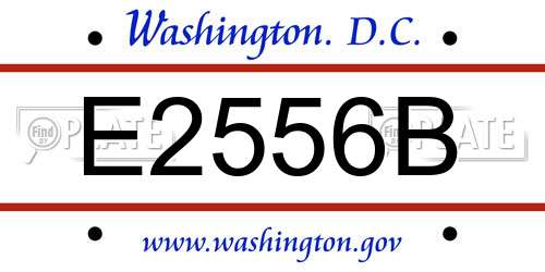 E2556B District Of Columbia License Plate