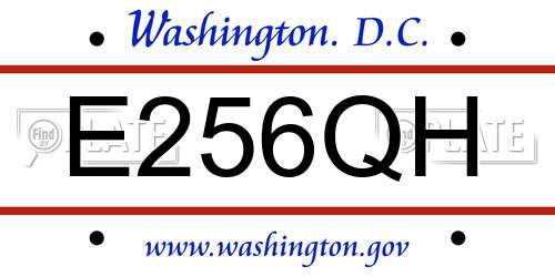 E256QH District Of Columbia License Plate