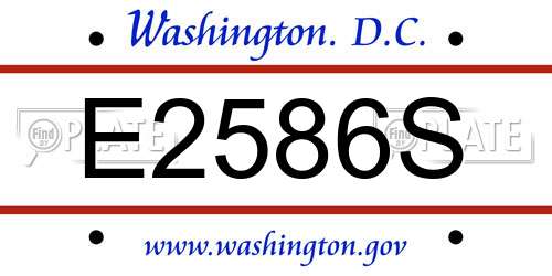 E2586S District Of Columbia License Plate