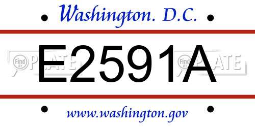 E2591A District Of Columbia License Plate