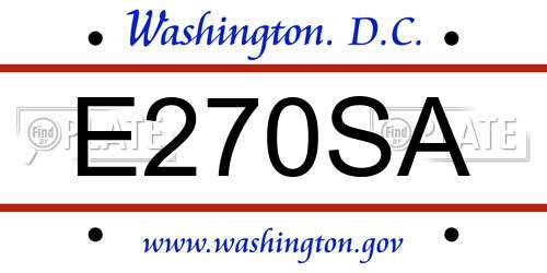 E270SA District Of Columbia License Plate