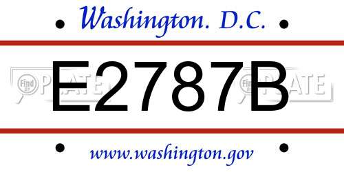 E2787B District Of Columbia License Plate